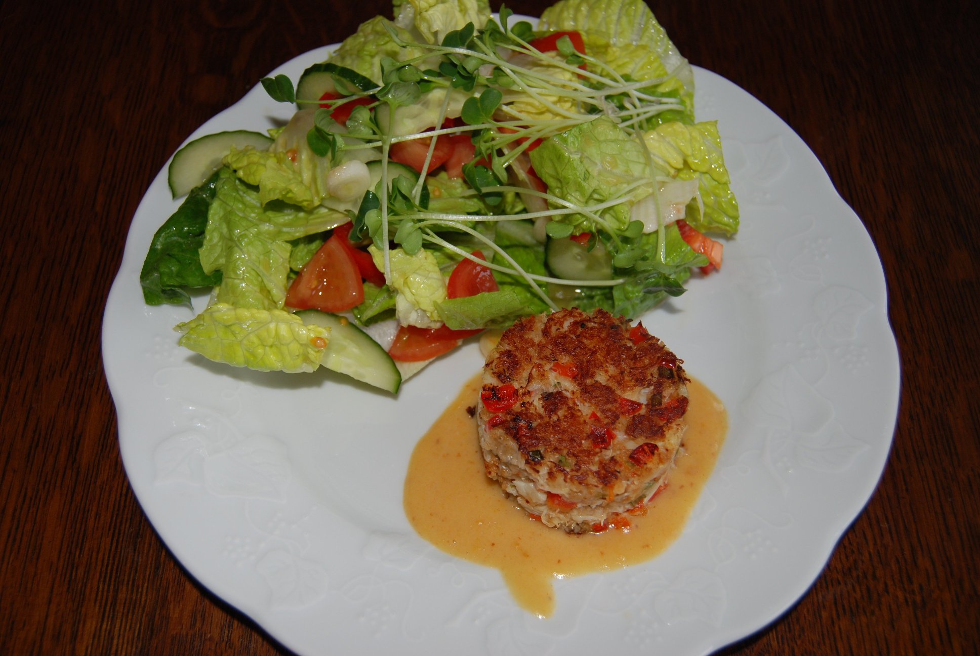 Awesome Crab-cakes with Salad Awesome Crab-cakes with Salad picture